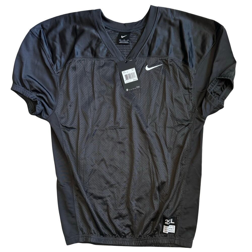Nike Football Jersey Boys 2XL‎ Gray Stock Vapor Mesh Varsity Practice 908739-060